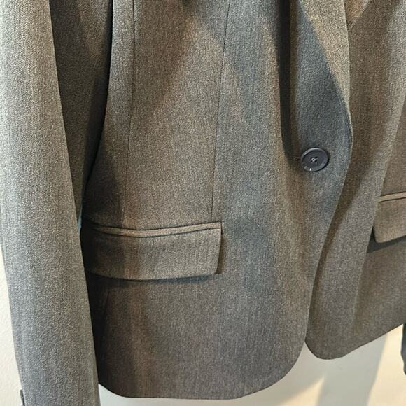 Express Studio Stretch size 14 Charcoal Gray One Button Blazer Jacket NWOT - Picture 6 of 13